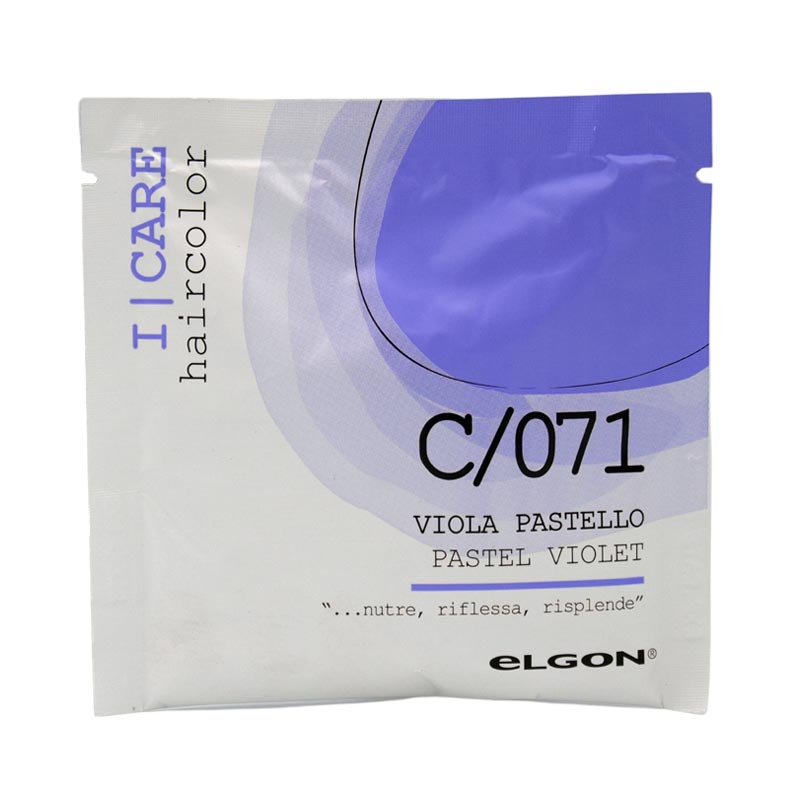 Maschera colorante elgon viola pastello in bustina monodose da 25ml, colora e riflessa.