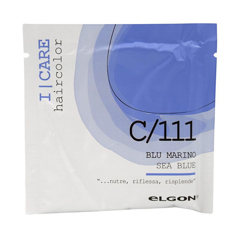 maschera colorant elgon i care colorazione blu mare in formato monodose da 25 ml.