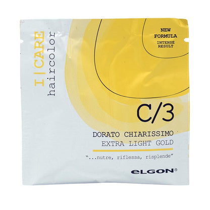 Maschera colorante in bustina monodose da 25 ml, marca elgon, colorazione c3 dorato chiarissimo.