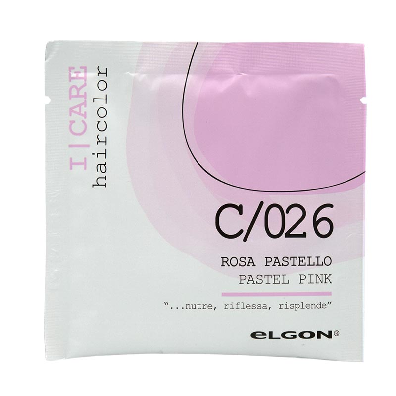 Maschera colorante elgon haircolor i care da 25ml color rosa pastello, bustina monodose.