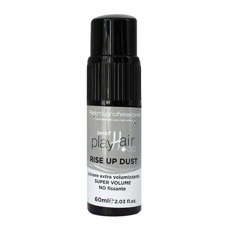 Cera in polvere volumizzante, leggermente fissante, flacone nero 60ml con beccuccio spray